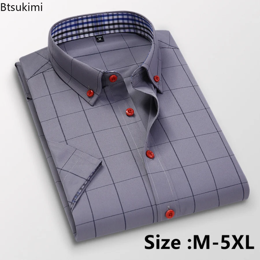 New 2023 Men's Plaid Shirt Short-sleeved Shirt Men's Summer Casual Business Korean Slim Fit Clothing Man Shirts Plus Size M-5XL
New 2023 Men's Plaid Shirt Short-sleeved Shirt Men's Summer Casual Business Korean Slim Fit Clothing Man Shirts Plus Size M-5XL