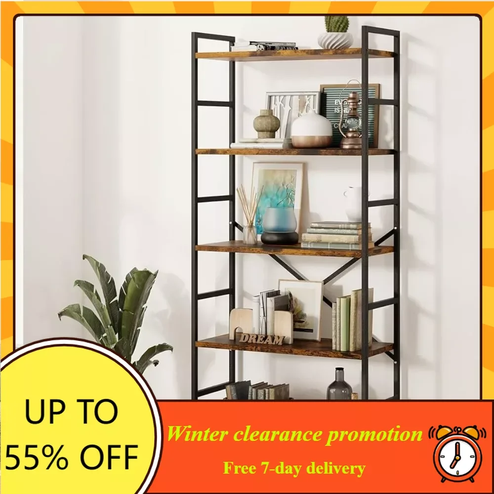 Книжная полка 5 ярусов, современный книжный держатель для спальни/гостиной/дома/офиса, стеллаж для книг/фильмов, Деревенский коричневый
Книжная полка 5 ярусов, современный книжный держатель для спальни/гостиной/дома/офиса, стеллаж для книг/фильмов, Деревенский коричневый