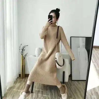 Lazy Outside Wear Knitted Dress 2021 Autumn New Thick Loose and Thin Pullover Turtleneck Sweater Women Winter Crop Sweater
Lazy Outside Wear Knitted Dress 2021 Autumn New Thick Loose and Thin Pullover Turtleneck Sweater Women Winter Crop Sweater