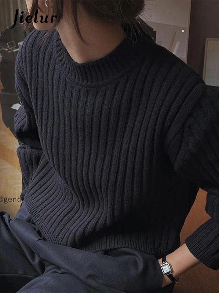 Jielur Black Basic Knitting Vintage Women's Pullovers Chic New Solid Color O-neck Winter Simple Slight Stretch Female Pullover
Jielur Black Basic Knitting Vintage Women's Pullovers Chic New Solid Color O-neck Winter Simple Slight Stretch Female Pullover