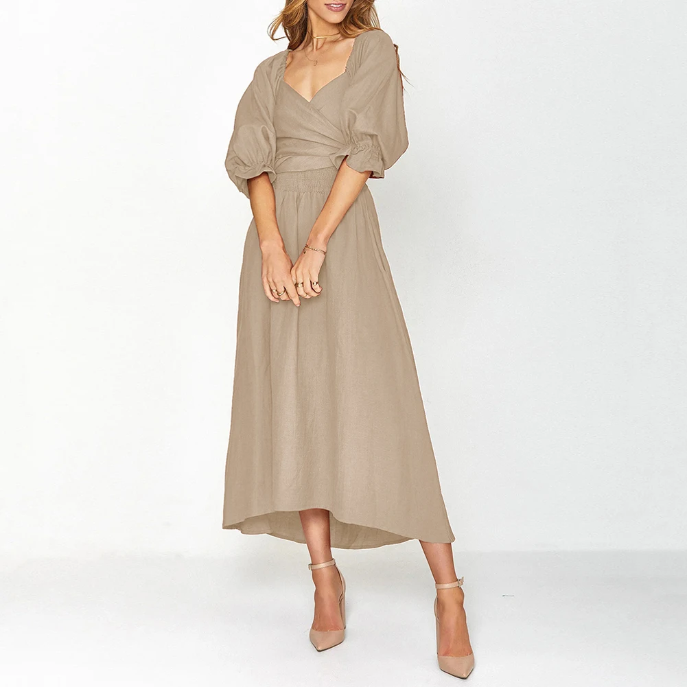 Fashion Leisure Dresses Womens Lantern Sleeve Long Plus Size Ruffle Short Sleeve V-Neck Workout Beach Clubwear
Fashion Leisure Dresses Womens Lantern Sleeve Long Plus Size Ruffle Short Sleeve V-Neck Workout Beach Clubwear