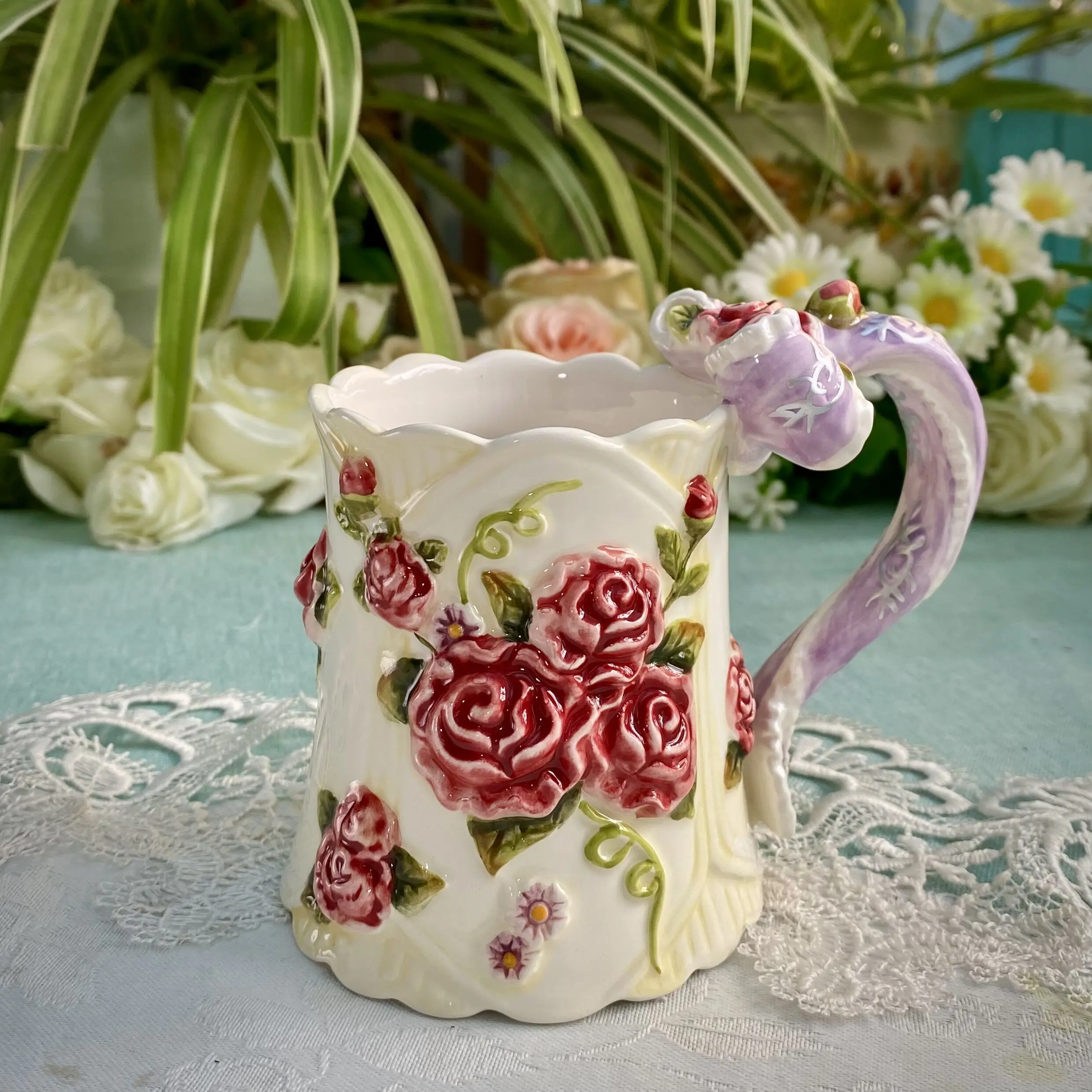 Ceramic Tea Coffee Mugs with Bow Tie, Rose Milk Mug, Home Decor Crafts, Wedding Decoration, Porcelain Sculpture, Office Tea Cup
Ceramic Tea Coffee Mugs with Bow Tie, Rose Milk Mug, Home Decor Crafts, Wedding Decoration, Porcelain Sculpture, Office Tea Cup