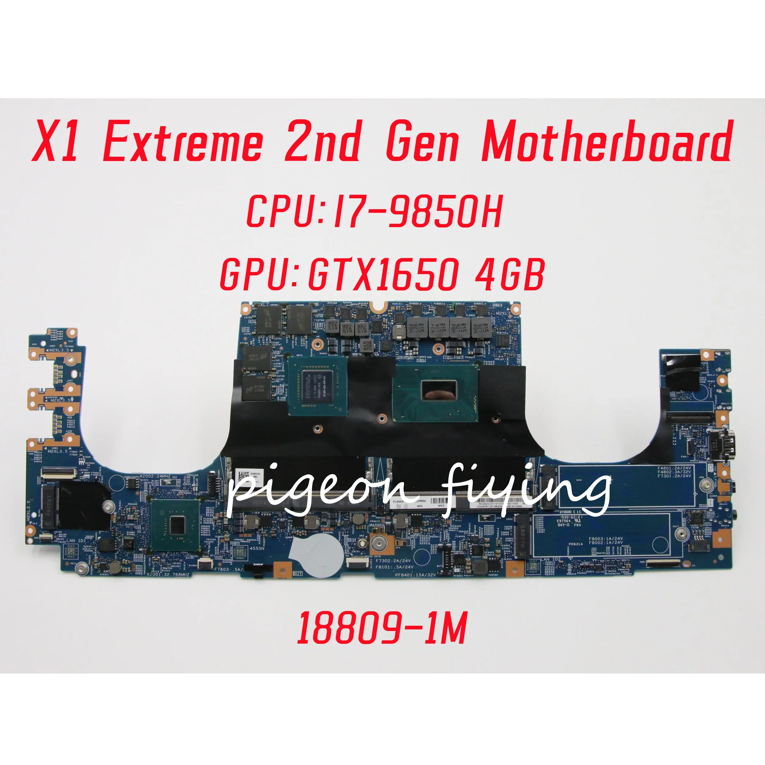 

18809-1M Mainboard For Lenovo ThinkPad X1 Extreme 2nd Gen Laptop Motherboard CPU: I7-9850H GPU：GTX1650 4GB 100% Test Ok