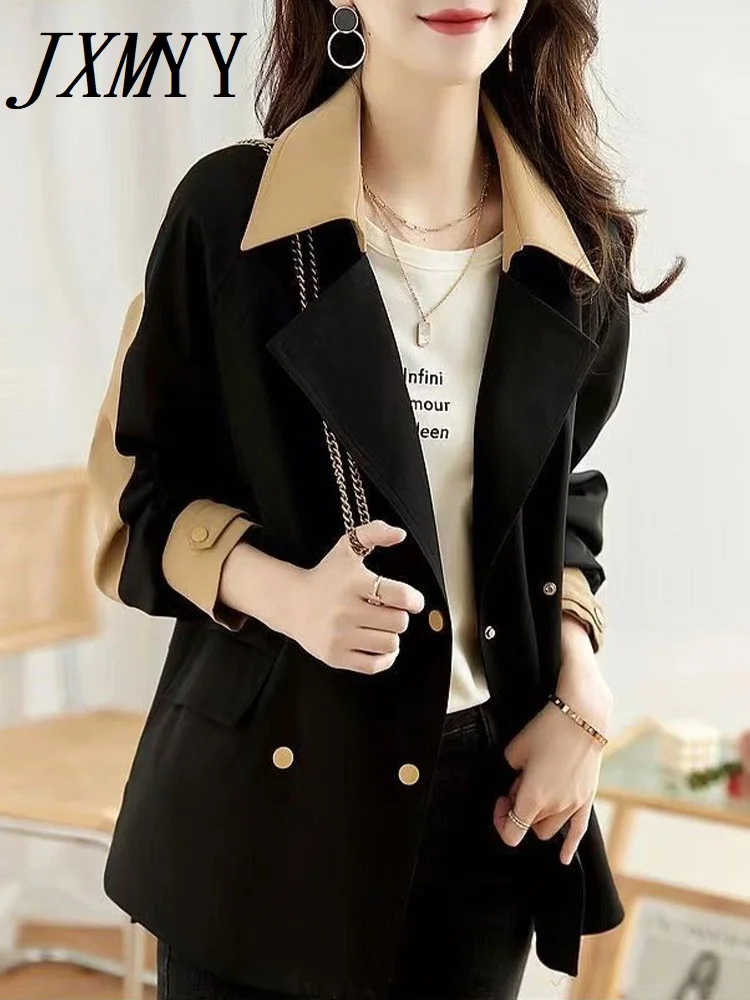 JXMYY Spring And Autumn New Trench Coat Fashion Commuter Wind Show Thin All POLO Collar Color Patchwork Short Coat Top Women
JXMYY Spring And Autumn New Trench Coat Fashion Commuter Wind Show Thin All POLO Collar Color Patchwork Short Coat Top Women