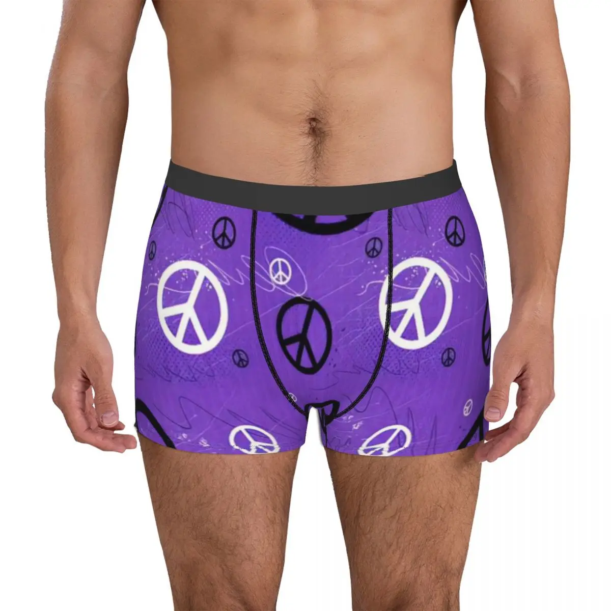 

Hippie Style Underpants Breathbale Panties Male Underwear Print Shorts Boxer Briefs