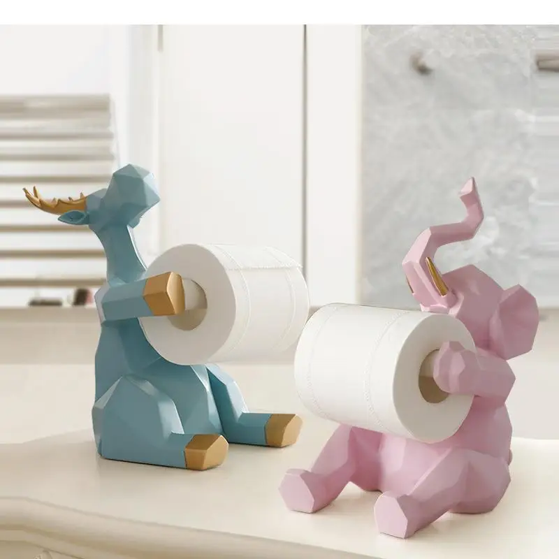 

Animal Resin Tissue Holder Household Bathroom Roll Toilet Paper Holder Living Room Desktop Napkin Box Decoration Household Items