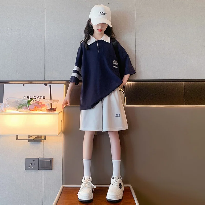 Girls Summer Clothes Suit Children's Top and Bottom Set Short Sleeves Shorts Free Shipping 4-16 Years Korean Kids 2023 Spring
Girls Summer Clothes Suit Children's Top and Bottom Set Short Sleeves Shorts Free Shipping 4-16 Years Korean Kids 2023 Spring