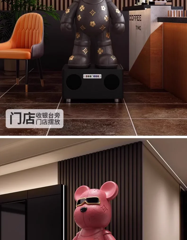 Light Luxury Large Trendy Bear-shaped Decorative Ornaments with LED Light-emitting Base, Suitable for Home Decoration Light Luxury Large Trendy Bear-shaped Decorative Ornaments with LED Light-emitting Base, Suitable for Home Decoration