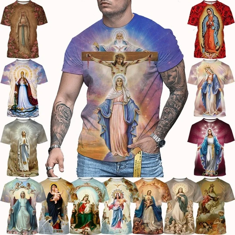 New Summer 3D Virgin Mary Printing T Shirt Jesus Christian Fashion Short Sleeves Kids Cool Streetwear T-shirts Harajuku Tops Tee 
New Summer 3D Virgin Mary Printing T Shirt Jesus Christian Fashion Short Sleeves Kids Cool Streetwear T-shirts Harajuku Tops Tee