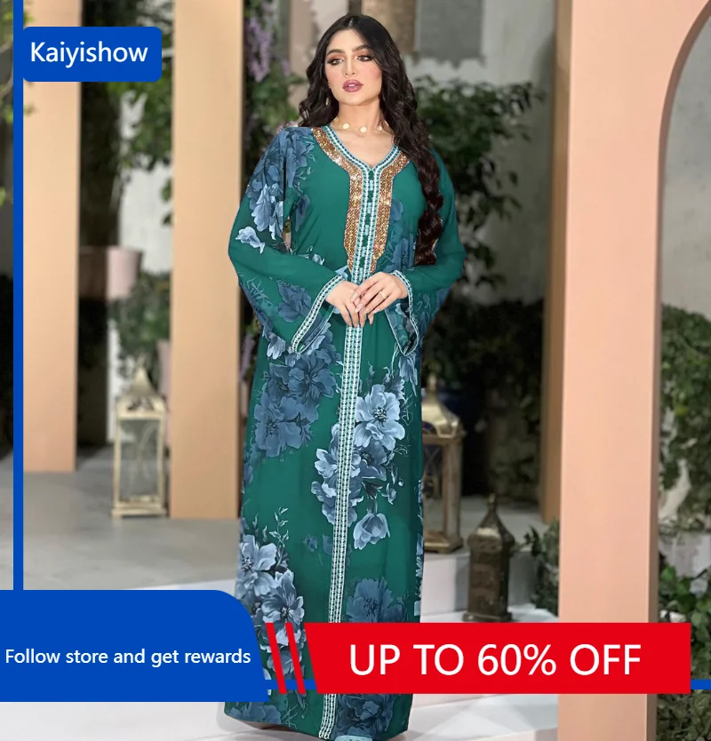 Eid Muslim Jalabiya Dress for Women Morocco Party Dresses Abaya Woman Ramadan Print Dubai Kaftan Robe Longue Vestidos Largos 
Eid Muslim Jalabiya Dress for Women Morocco Party Dresses Abaya Woman Ramadan Print Dubai Kaftan Robe Longue Vestidos Largos