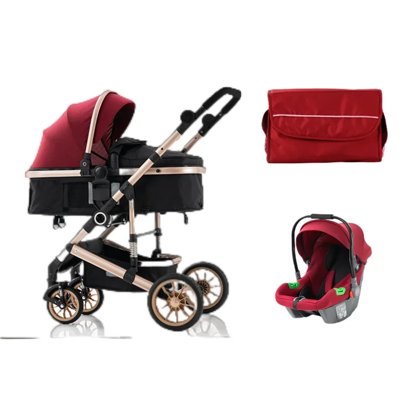 

Новейший дизайн, детская коляска с детской кроваткой и автомобильным сиденьем, роскошная коляска для новорожденных, многофункциональная Складная коляска, оптовая продажа