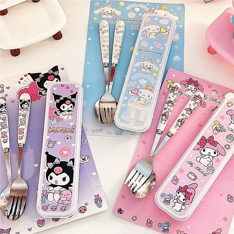 Kawaii Sanrio Kuromi Tableware Cinnamoroll Hello Kitty Cute Cartoon Student Spoon Fork Stainless Steel Sets Toys Girls Gifts
Kawaii Sanrio Kuromi Tableware Cinnamoroll Hello Kitty Cute Cartoon Student Spoon Fork Stainless Steel Sets Toys Girls Gifts