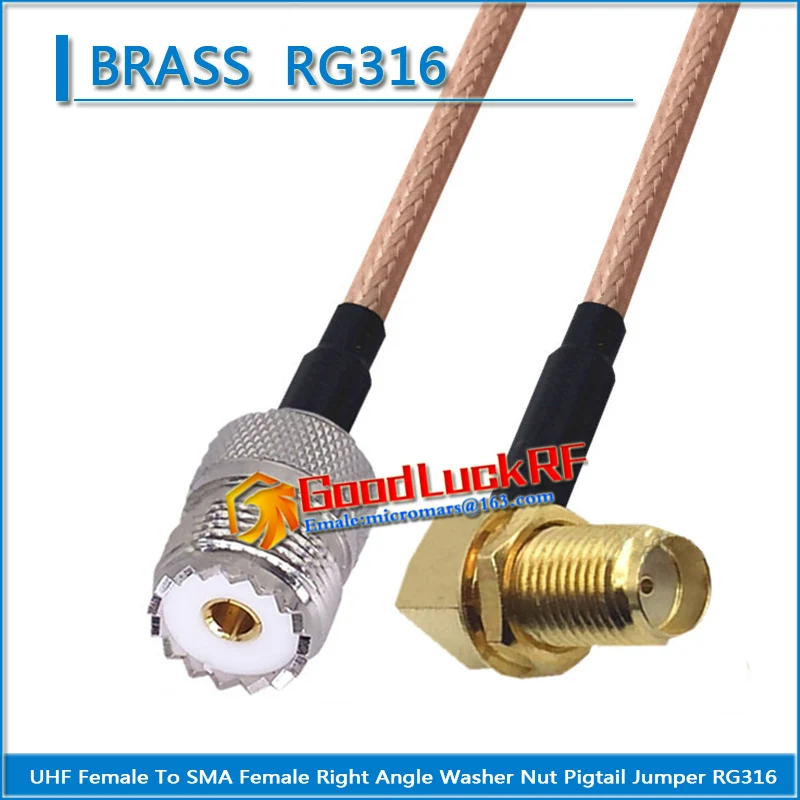 1X Pcs PL259 SO239 UHF Female to SMA Female Washer O-ring Bulkhead Nut Right Angle 90 Degree Coaxial Pigtail Jumper RG316 Cable
1X Pcs PL259 SO239 UHF Female to SMA Female Washer O-ring Bulkhead Nut Right Angle 90 Degree Coaxial Pigtail Jumper RG316 Cable