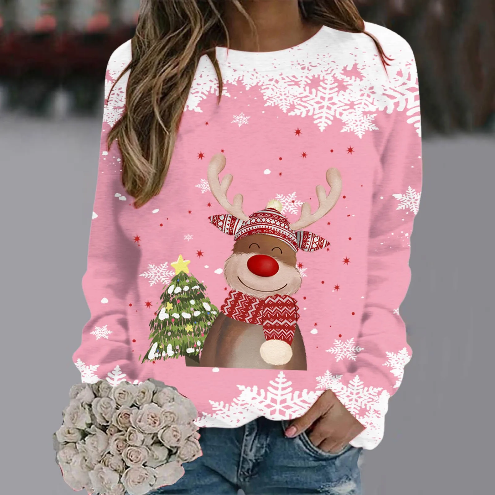 Women's Christmas Deer Print Round Neck Hooded Sweatshirt Loose And Casual Junior Zip Hoodie
Women's Christmas Deer Print Round Neck Hooded Sweatshirt Loose And Casual Junior Zip Hoodie