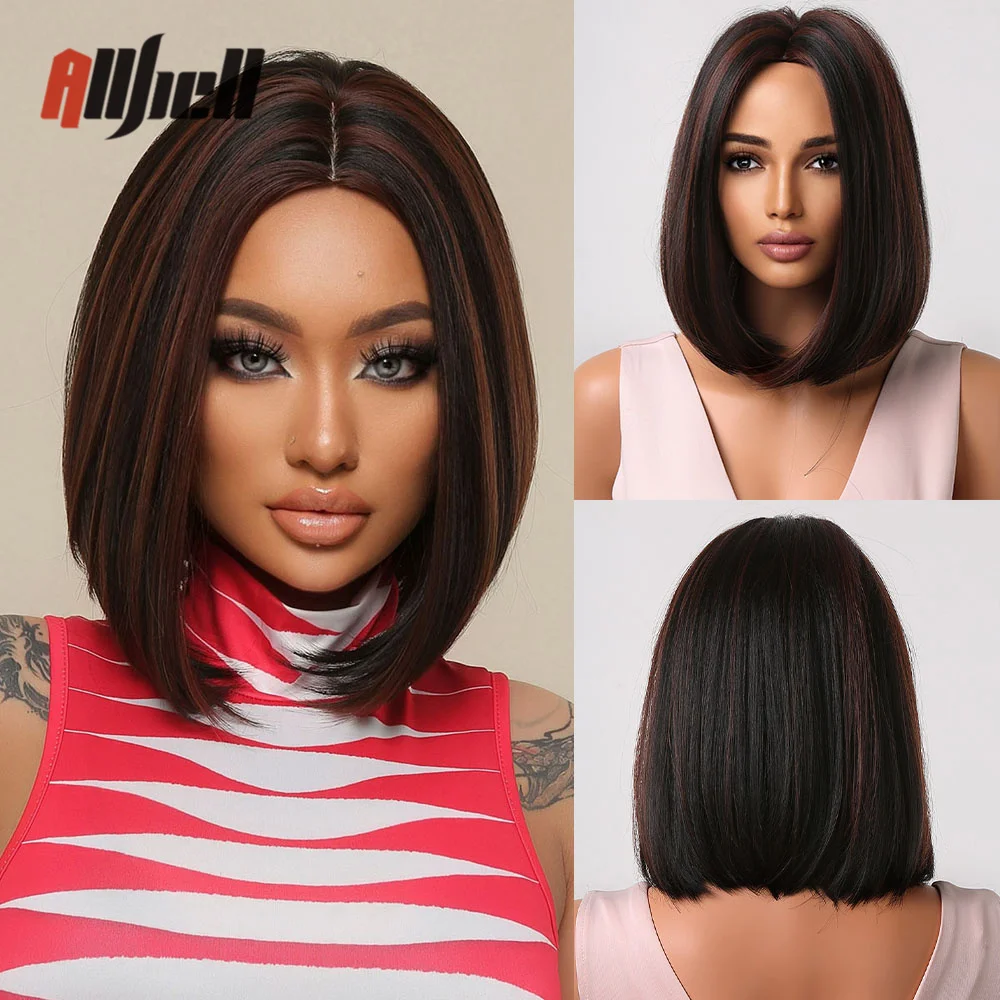 Short Straight Synthetic Bob Hair Wig Mixed Black Red Brown Highlight Wigs for Women Afro Middle Part Heat Resistant Cosplay Wig
Short Straight Synthetic Bob Hair Wig Mixed Black Red Brown Highlight Wigs for Women Afro Middle Part Heat Resistant Cosplay Wig