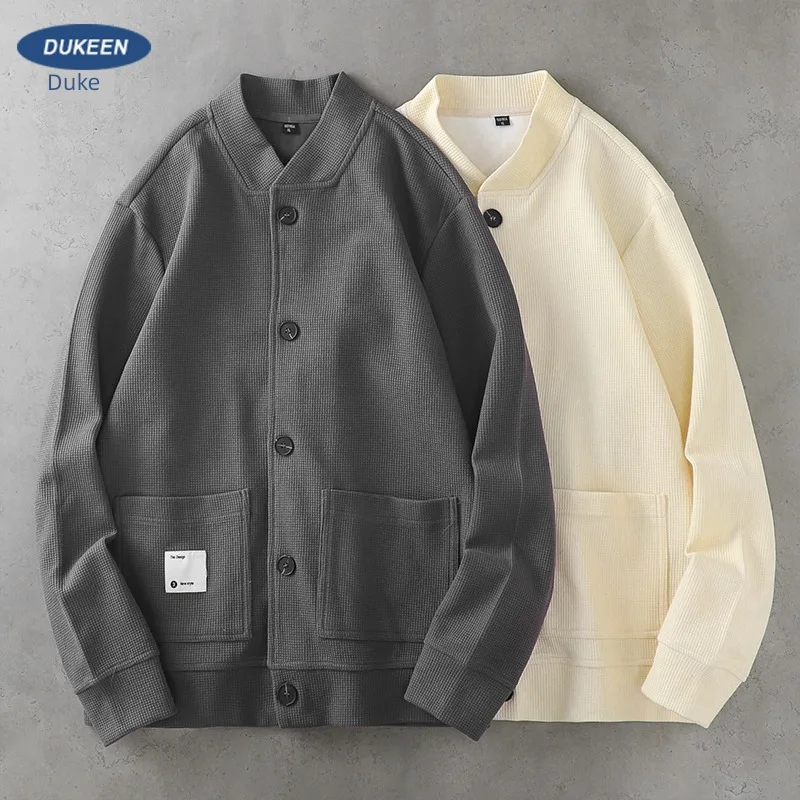 American Waffle Cardigan Men's Autumn/winter HigH-end SportS BaseBall Jacket, Vintage Jacket
American Waffle Cardigan Men's Autumn/winter HigH-end SportS BaseBall Jacket, Vintage Jacket
