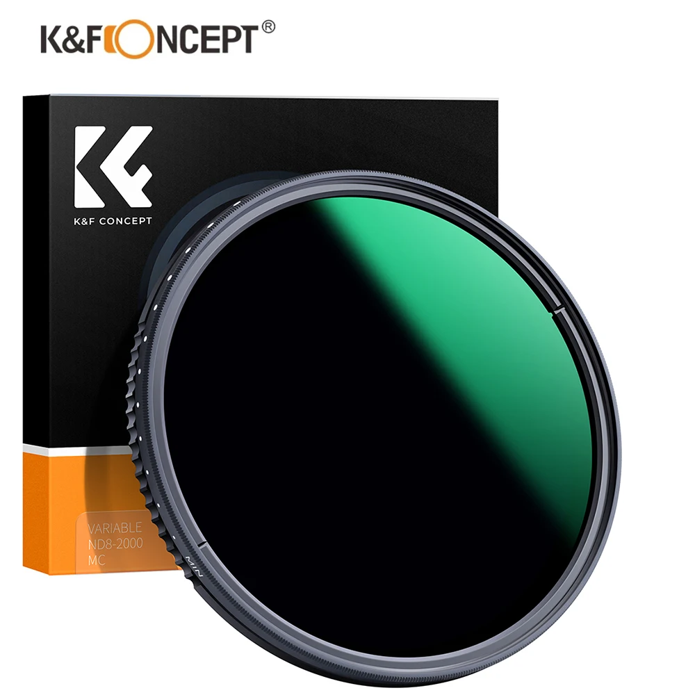 

K&F Concept Nano-A Series Variable ND8-ND2000 ND Filter 49mm 62mm 67mm 72mm 77mm Neutral Density Filter For Canon Nikon Sony
