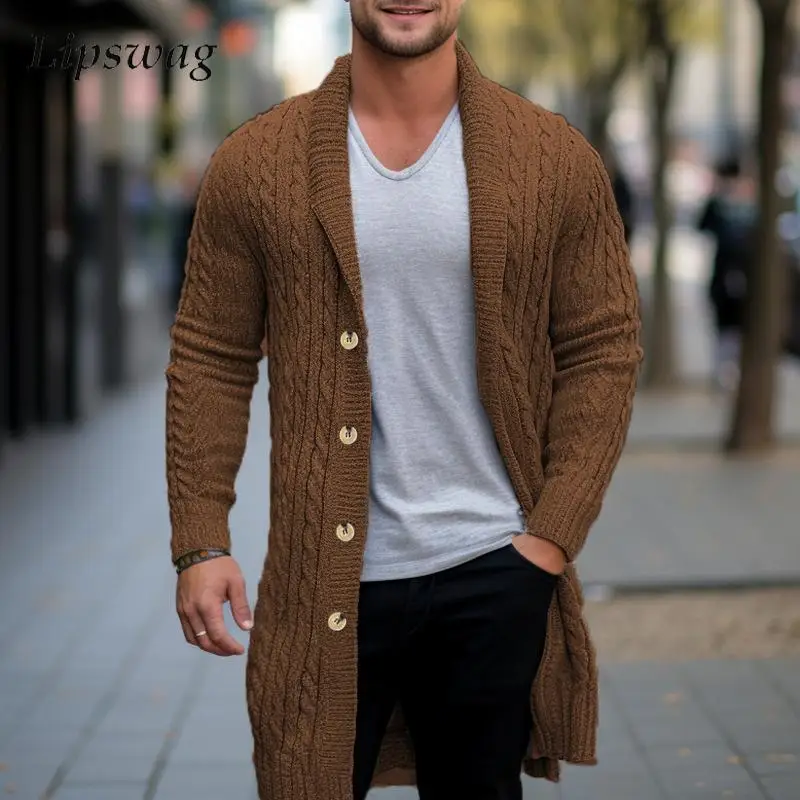 Vintage Thick Jacquard Knit Cardigans Men Sweater Winter Casual Turn-down Collar Buttoned SKnitted Jacket Coat Mens Sweatercoats
Vintage Thick Jacquard Knit Cardigans Men Sweater Winter Casual Turn-down Collar Buttoned SKnitted Jacket Coat Mens Sweatercoats