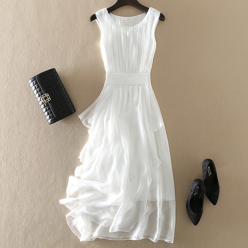 100% Real Silk Summer Dress Women Elegant White Tank Dress for Women Clothing Fashion Holiday Dresses Pink Vestido Feminino Zm
100% Real Silk Summer Dress Women Elegant White Tank Dress for Women Clothing Fashion Holiday Dresses Pink Vestido Feminino Zm