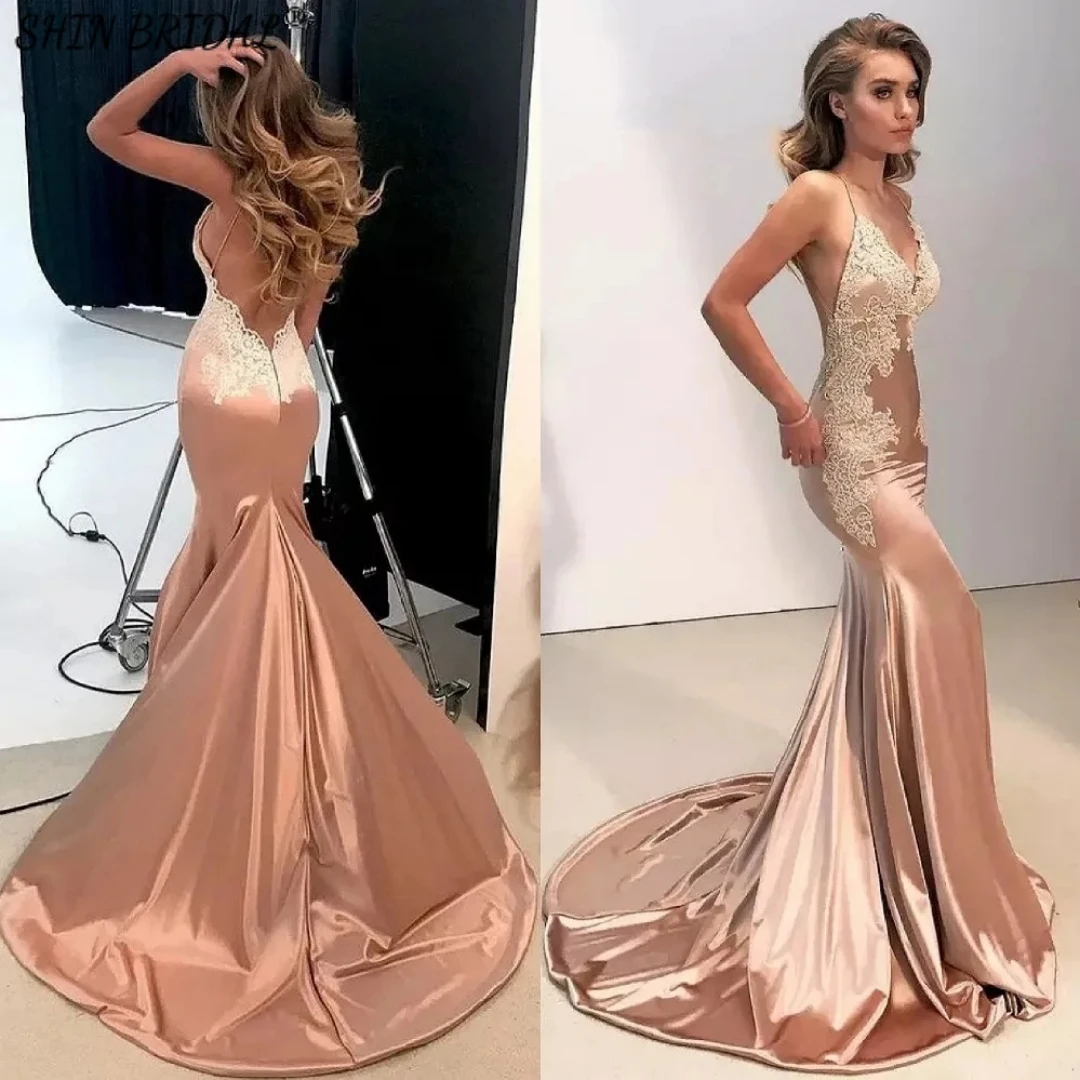 SHIN BRIDAL Stain Evening Dresses for Women Spaghetti Straps Deep V Neck Bow Prom Dresses Sleeveless Backless Wedding Dresses
SHIN BRIDAL Stain Evening Dresses for Women Spaghetti Straps Deep V Neck Bow Prom Dresses Sleeveless Backless Wedding Dresses