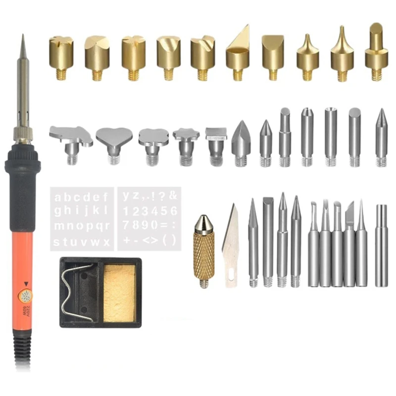 37 Pcs Adjustable Temperature Pyrography Pen Engraving Soldering Iron Pyrography Pen Set EU Plug
37 Pcs Adjustable Temperature Pyrography Pen Engraving Soldering Iron Pyrography Pen Set EU Plug