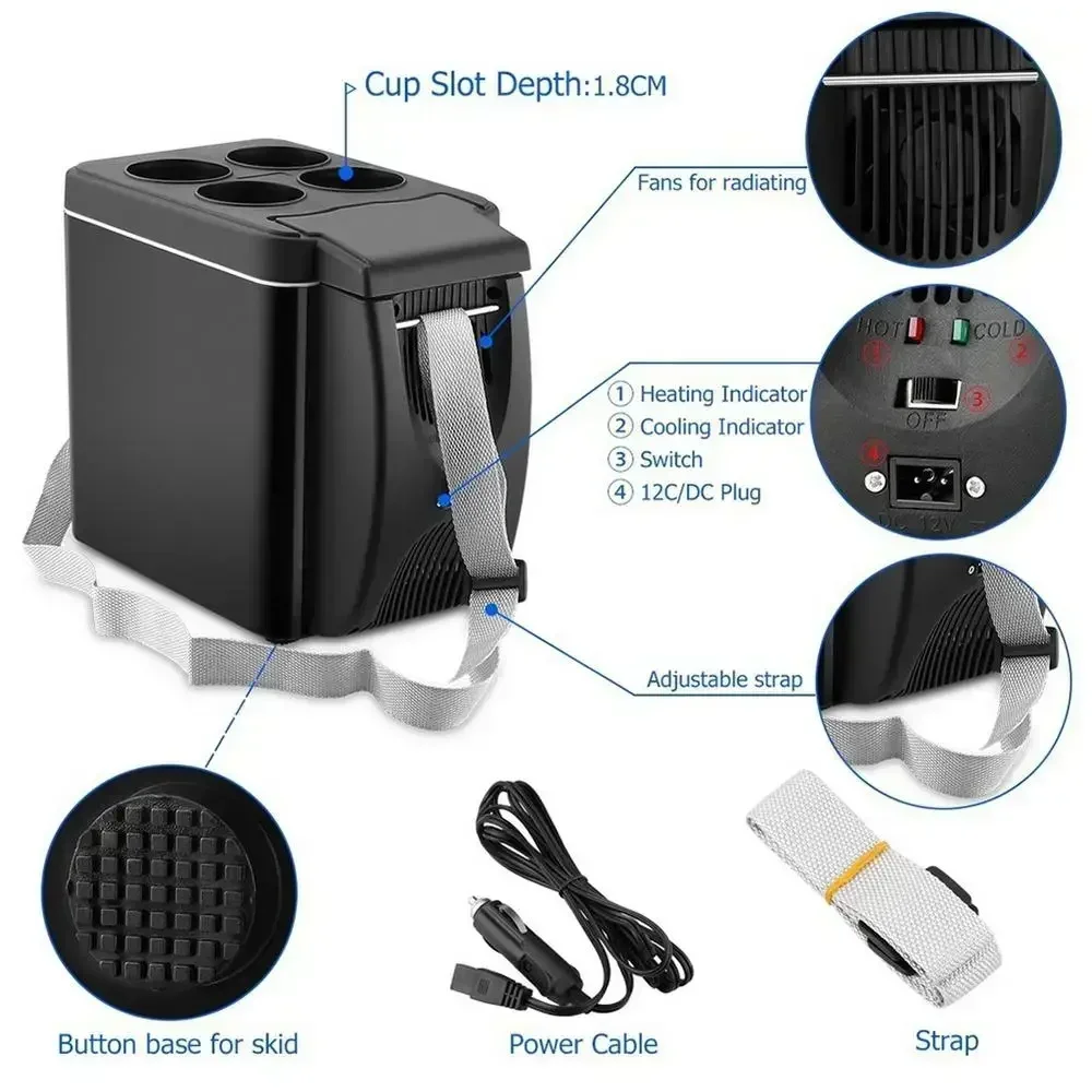 6L Portable Compact Mini Fridge 12V Car Refrigerator Freezer for Camping Traveling Electric Cool Box Summer Outdoor Fridge Amagi 6L Portable Compact Mini Fridge 12V Car Refrigerator Freezer for Camping Traveling Electric Cool Box Summer Outdoor Fridge Amagi
