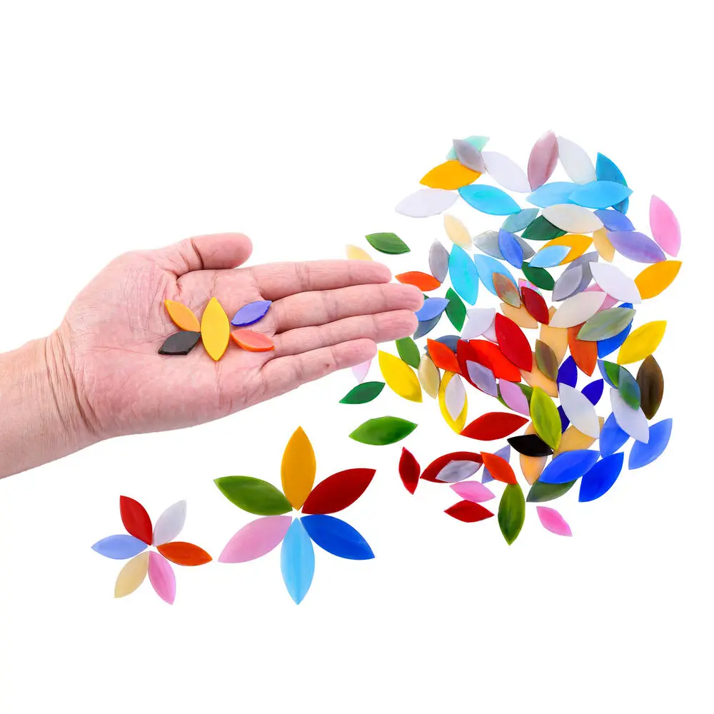 Mixed 50pcs Color Leaf Shape Stained Glass Mosaic Tiles DIY Handmade Coaster Lamp Mosaic Puzzle Making Art Wall Decoration arte
Mixed 50pcs Color Leaf Shape Stained Glass Mosaic Tiles DIY Handmade Coaster Lamp Mosaic Puzzle Making Art Wall Decoration arte