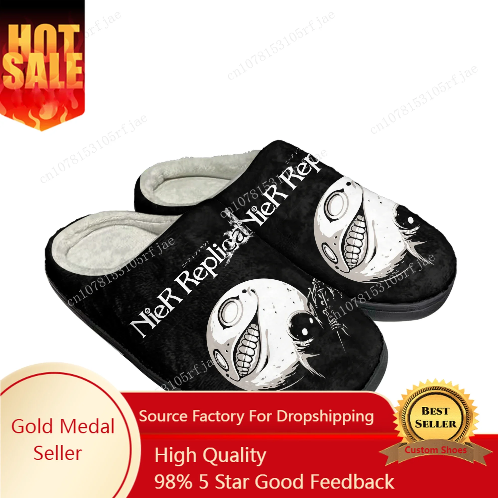 

Nier Replicant Home Cotton Slippers Cartoon Game Mens Womens Teenager Plush Bedroom Casual Keep Warm Shoes Tailor Made Slipper
