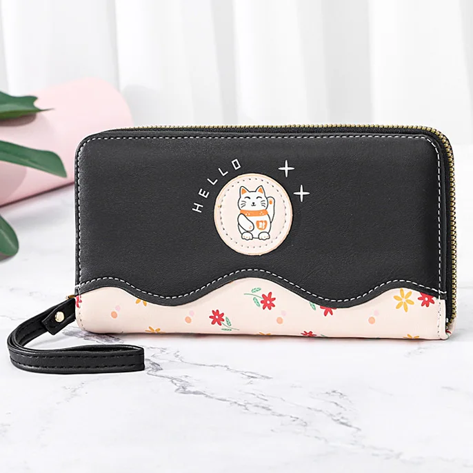 

Women Wallets Long Lady Zipper Handbags Girls Wallet Bag Cards Holder Woman Cat Coin Purse Pocket Pouch Good Quality Moneybags