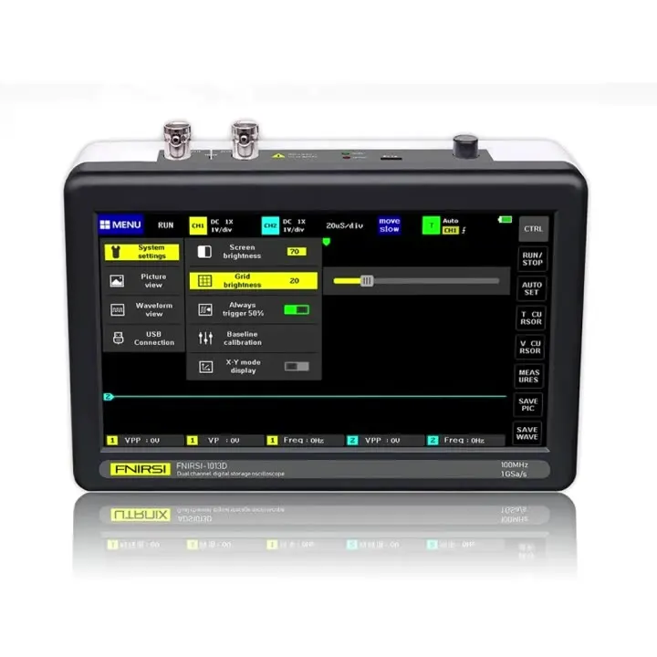 ADS1013D 2 Channels 100MHz Bandwidth 1GSa/s Sampling Rate Oscilloscope with Color TFT LCD Touching Screen Digital Oscilloscope
ADS1013D 2 Channels 100MHz Bandwidth 1GSa/s Sampling Rate Oscilloscope with Color TFT LCD Touching Screen Digital Oscilloscope