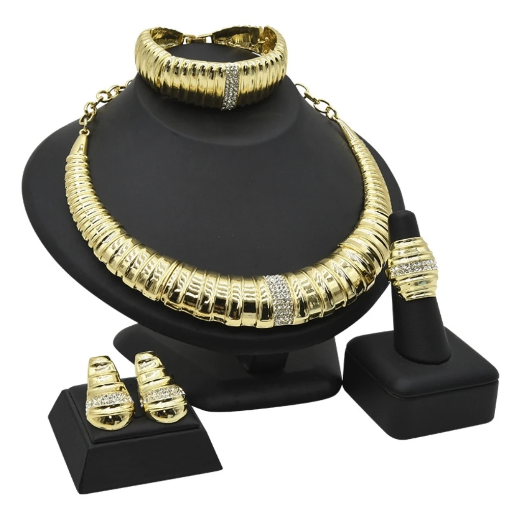ESALE Fashion Dubai Gold Plated Jewelry Set African Wedding Party Necklace Bracelet Earrings Women Jewelry
ESALE Fashion Dubai Gold Plated Jewelry Set African Wedding Party Necklace Bracelet Earrings Women Jewelry