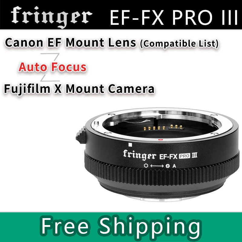 

Fringer EF-FX PRO III Auto Focus Lens Adapter for Canon Sigma Tamron EF Mount Lens to Fujifilm X Camera XT5/XT4/XH2/XH2S/XT30II