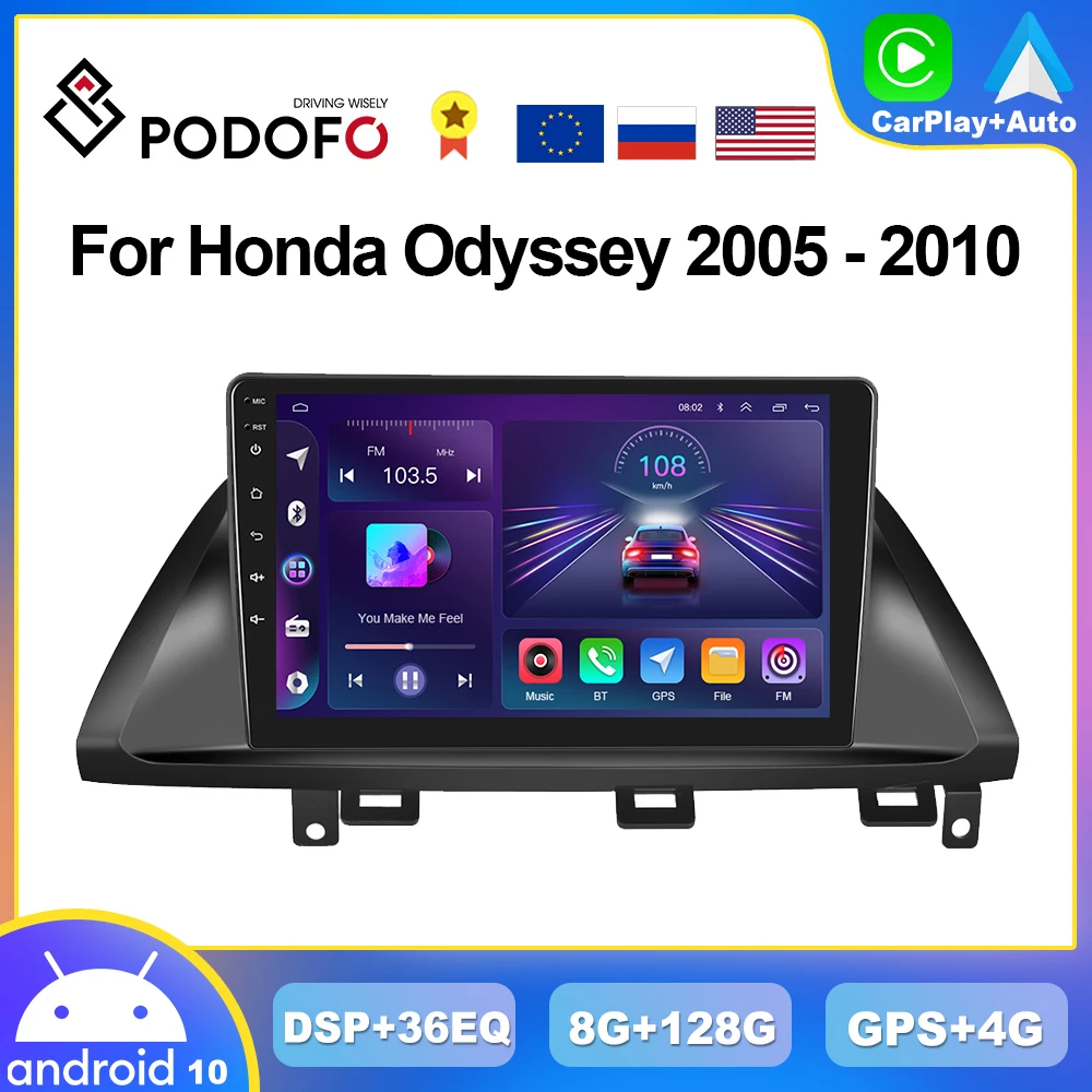 Автомагнитола Podofo 8 ГБ + 128 ГБ для Honda Odyssey 2005-2010 Android мультимедийный плеер 4G GPS стерео 2din головное устройство AI Voice DSP RDS
Автомагнитола Podofo 8 ГБ + 128 ГБ для Honda Odyssey 2005-2010 Android мультимедийный плеер 4G GPS стерео 2din головное устройство AI Voice DSP RDS