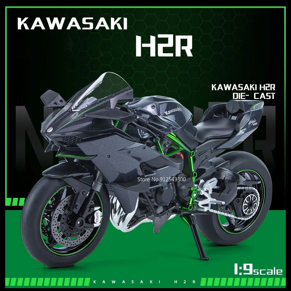 

1/9 Kawasaki Ninja H2R Toy Motorcycle Model Alloy Diecast with Sound Light Toy for Boy Birthday Gift Adult Collection Decoration