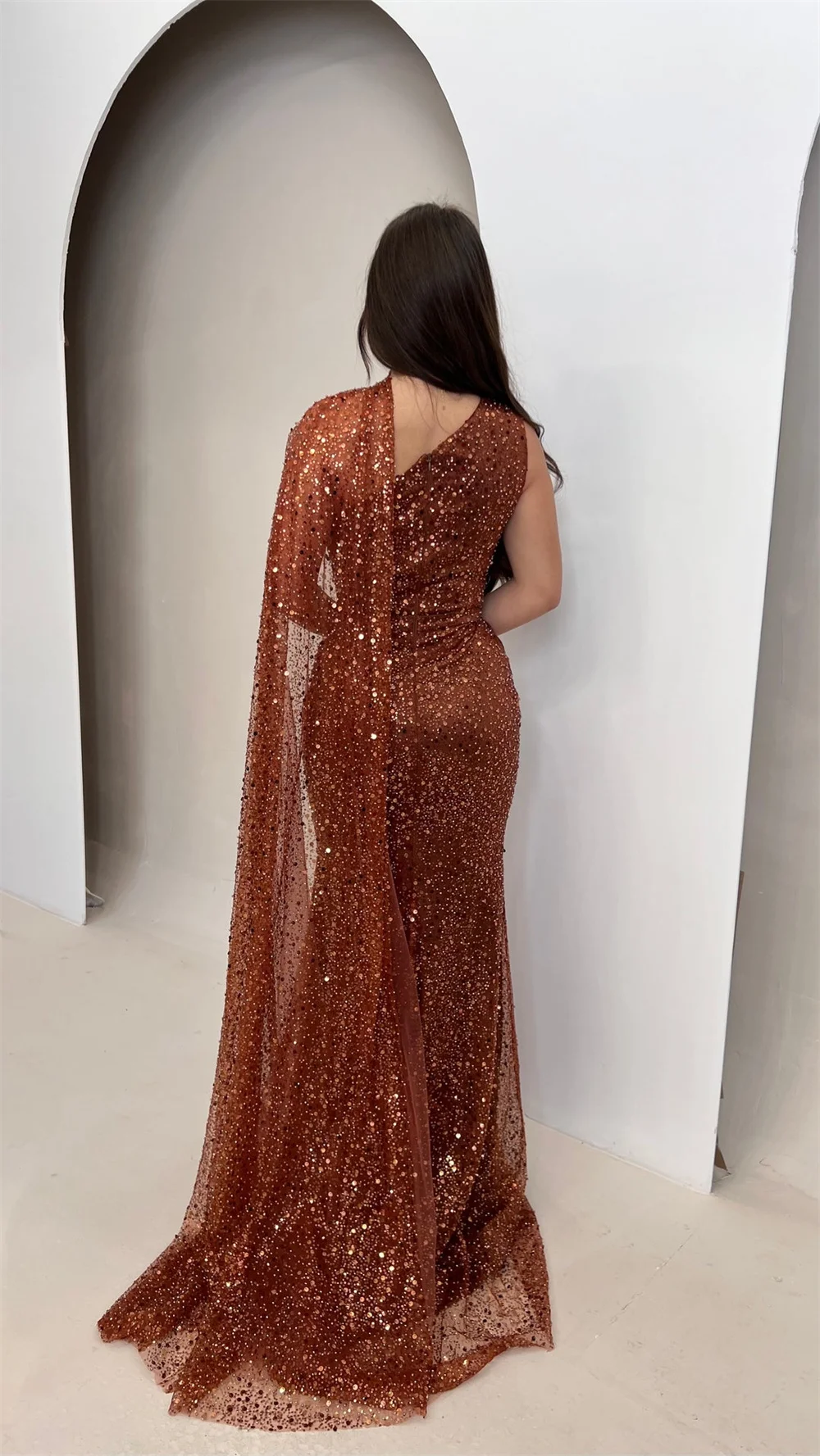 Sansa Customized Glitter One Shoulder Mermaid Prom Dresses Sleeveless Elegant فساتين سهرة Floor-length جديد في الفساتين 2025 12 S9fd1a116d4b94bdc9391de31e1b3ef630
