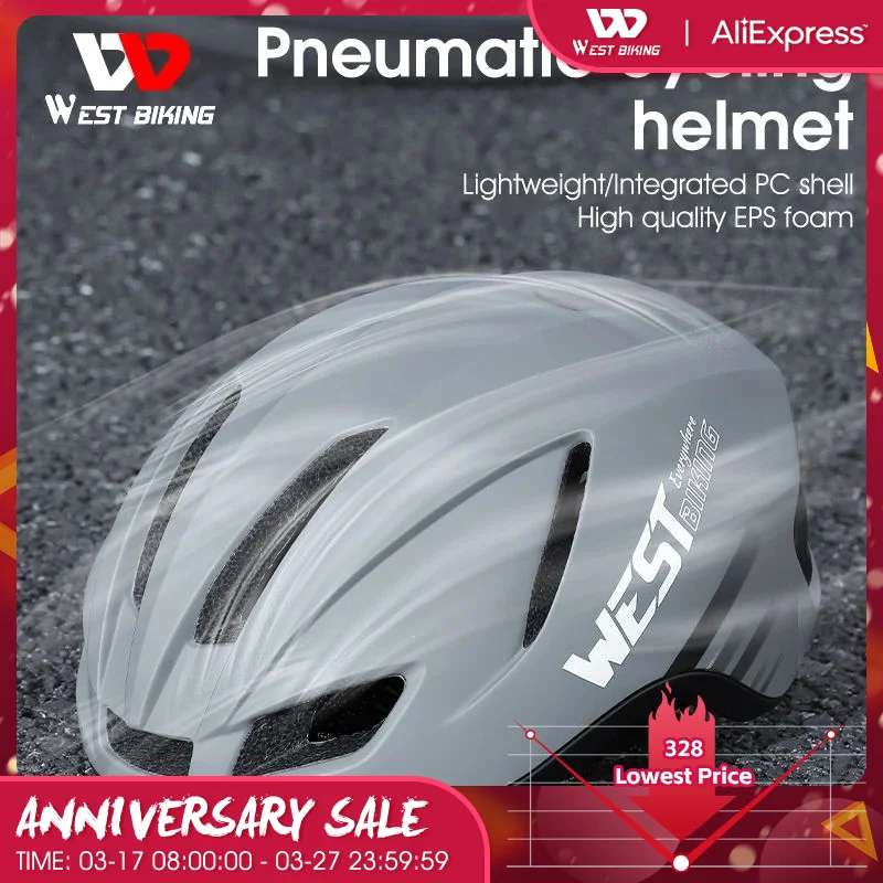 

WEST BIKING Ultralight Bicycle Helmet PC+EPS Integrated Molding Men Women Racing Cycling Helmet E-Bike Motorcycle Bike Helmet