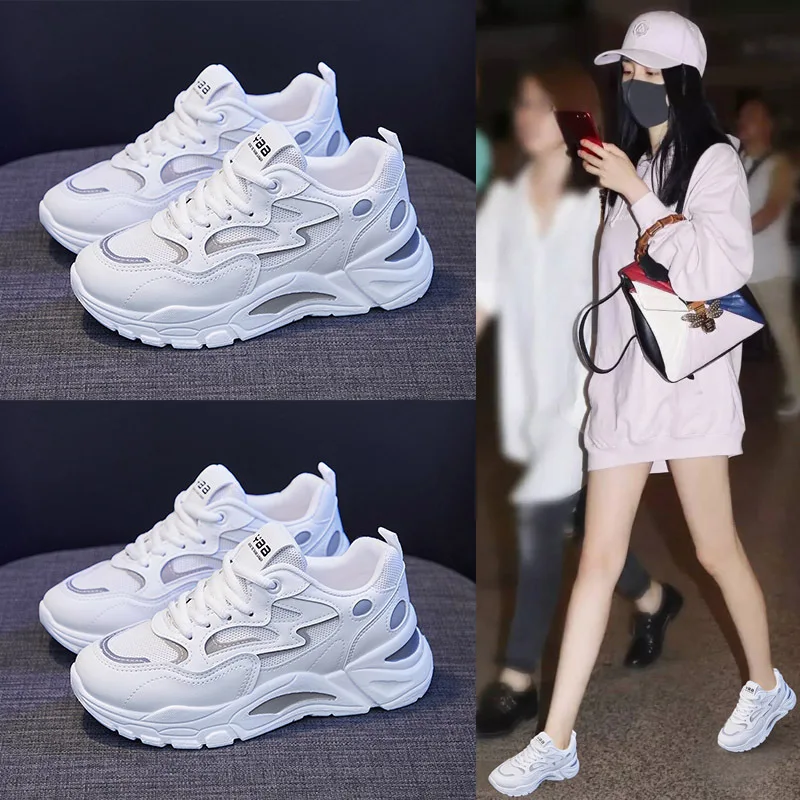 2024 New Sports Shoes Reflective Belt Fashionable Lightweight Thick Sole Heightening Dad Shoes Women's Sports Shoes
2024 New Sports Shoes Reflective Belt Fashionable Lightweight Thick Sole Heightening Dad Shoes Women's Sports Shoes