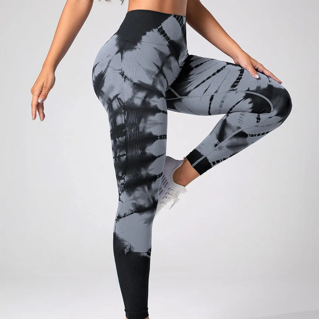 

Pilates Leggings for Women Fitness Yoga Pants High Waist Tie Dye Legging Workout Scrunch Butt Lifting Sports Gym Tights Pants