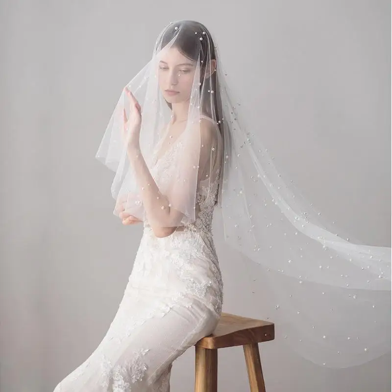 Delicate Pearl Wedding Veil Ivory Two-layer Hair Comb Velos De Novia New Simple Sweet Wedding Accessories
Delicate Pearl Wedding Veil Ivory Two-layer Hair Comb Velos De Novia New Simple Sweet Wedding Accessories