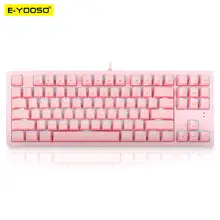 E-YOOSO K620 USB Mechanical Gaming Keyboard Blue Switch 87 Key Backlit Gamer for Computer laptop PC