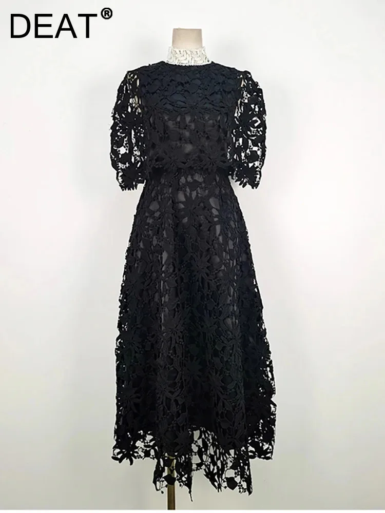 DEAT Women Fashion Embroidery Hollow Out Dress Short Sleeve Patchwork Shawl High Waist Elegant Dresses Female 2024 New 13DB3606
DEAT Women Fashion Embroidery Hollow Out Dress Short Sleeve Patchwork Shawl High Waist Elegant Dresses Female 2024 New 13DB3606