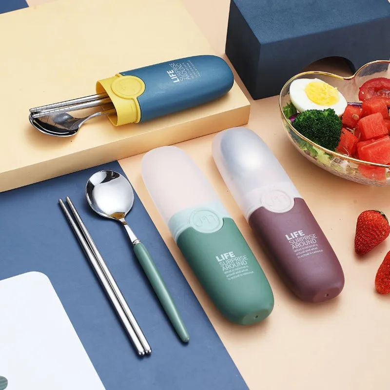 304 Stainless Steel Tableware Sets Children Students Office Travel Work Picnic Portable Spoon Chopsticks Two Sets Of Tableware
304 Stainless Steel Tableware Sets Children Students Office Travel Work Picnic Portable Spoon Chopsticks Two Sets Of Tableware