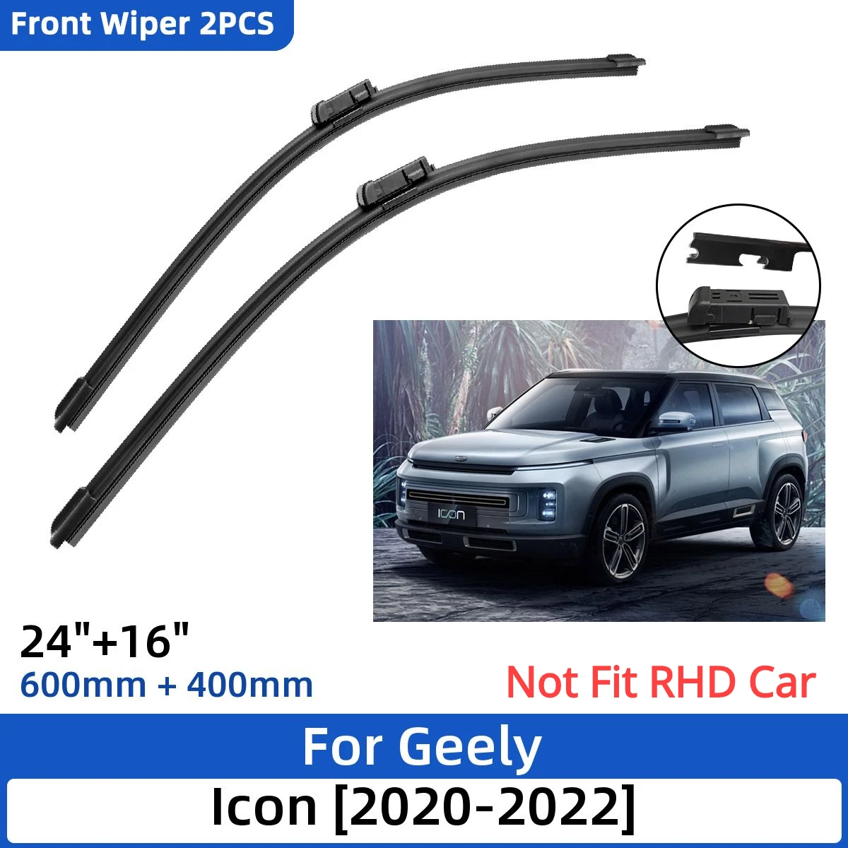 2PCS For Geely Icon 2020-2022 24"+16" Front Wiper Blades Windshield Windscreen Window Cutter Accessories 2020 2021 2022
2PCS For Geely Icon 2020-2022 24"+16" Front Wiper Blades Windshield Windscreen Window Cutter Accessories 2020 2021 2022