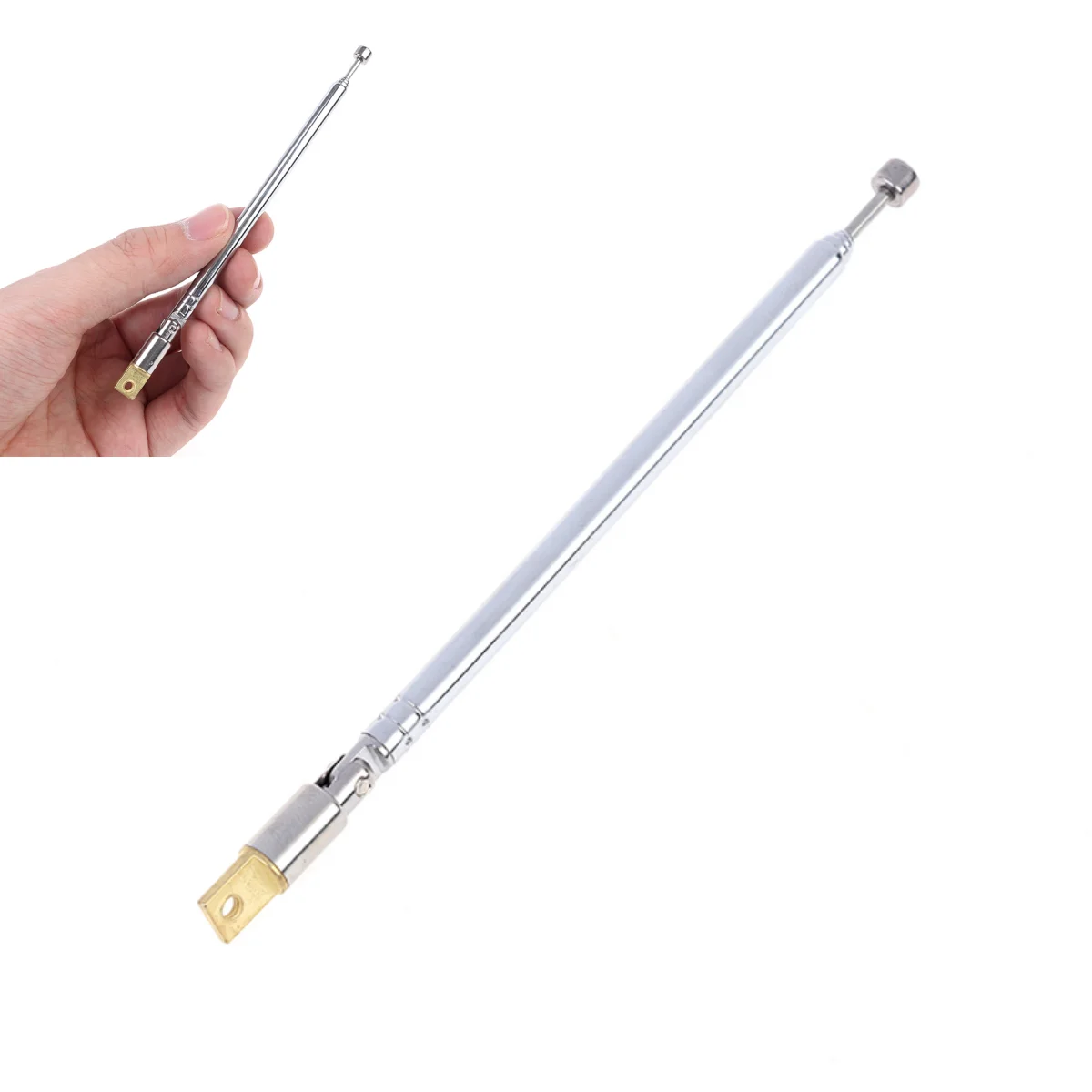 1Pc 37cm 5 Section Telescopic Stainless Steel AM FM Radio Universal Antenna
1Pc 37cm 5 Section Telescopic Stainless Steel AM FM Radio Universal Antenna