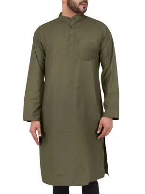 

2024 мусульманский арабский халат для мужчин, льняная длинная туника с длинным рукавом, с разрезом сбоку и пуговицами, длинная рубашка, одежда в исламском стиле