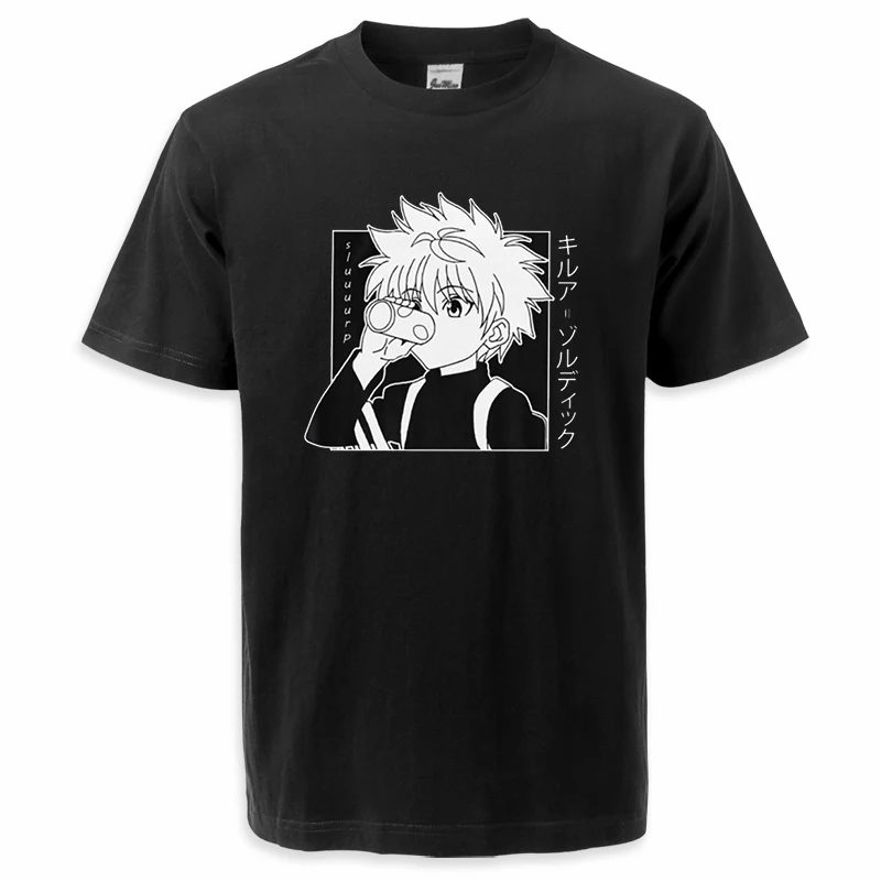 Популярная летняя аниме футболка Hunter X Hunter для мужчин и женщин Killua Zoldyck Graphic Манга Футболка с принтом хип-хоп топы модная одежда
Популярная летняя аниме футболка Hunter X Hunter для мужчин и женщин Killua Zoldyck Graphic Манга Футболка с принтом хип-хоп топы модная одежда