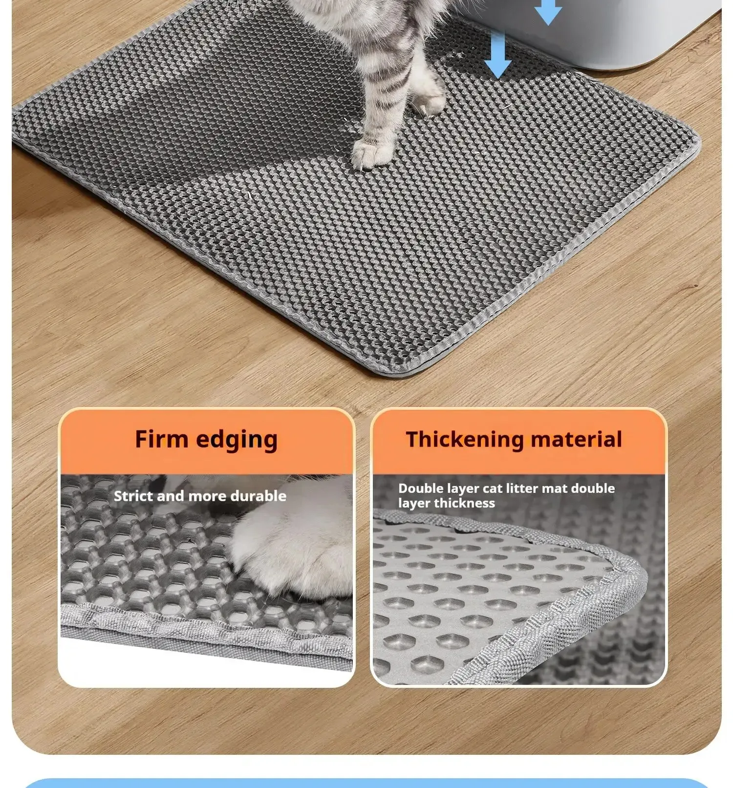 Large Double-Layer Cat Litter Mat – Anti-Splash Filtering & Sand Trapping Mat for Litter Boxes Large Double-Layer Cat Litter Mat – Anti-Splash Filtering & Sand Trapping Mat for Litter Boxes