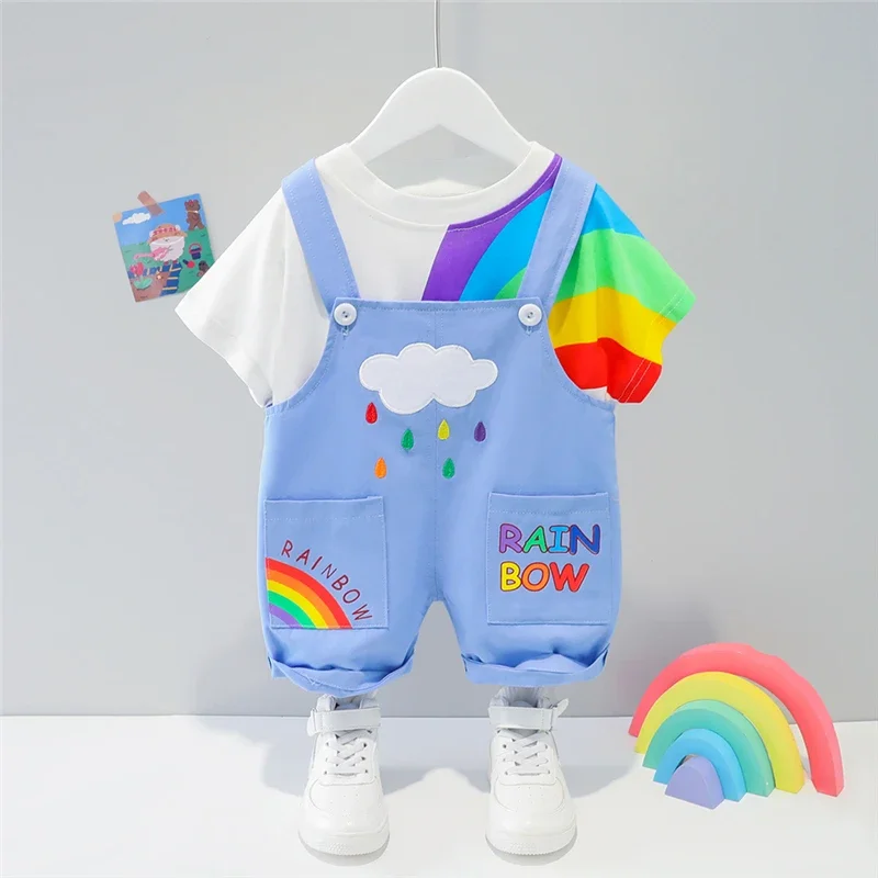 Toddler Infant Clothing Sets Summer Baby Girls Boys Outfits Cartoon Rainbow Short Sleeve T Shirt Shorts Kids Casual Clothes
Toddler Infant Clothing Sets Summer Baby Girls Boys Outfits Cartoon Rainbow Short Sleeve T Shirt Shorts Kids Casual Clothes
