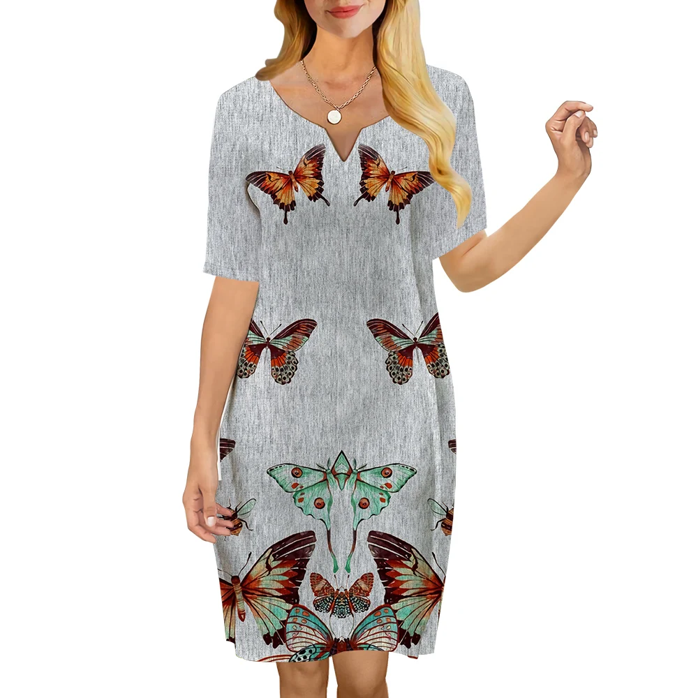CLOOCL Women Dress Beautiful Butterfly 3D Printed V-Neck Loose Casual Short Sleeve Shift Dress for Female Dresses Gray Dress
CLOOCL Women Dress Beautiful Butterfly 3D Printed V-Neck Loose Casual Short Sleeve Shift Dress for Female Dresses Gray Dress
