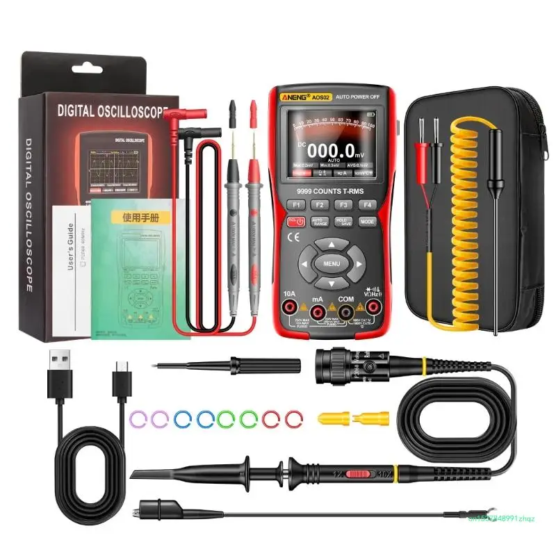 Portable AOS02 Digital Oscilloscope Multimeter 2 in 1 Color Voltmeter Ammeter Waveform for DIY Electric Repair
Portable AOS02 Digital Oscilloscope Multimeter 2 in 1 Color Voltmeter Ammeter Waveform for DIY Electric Repair